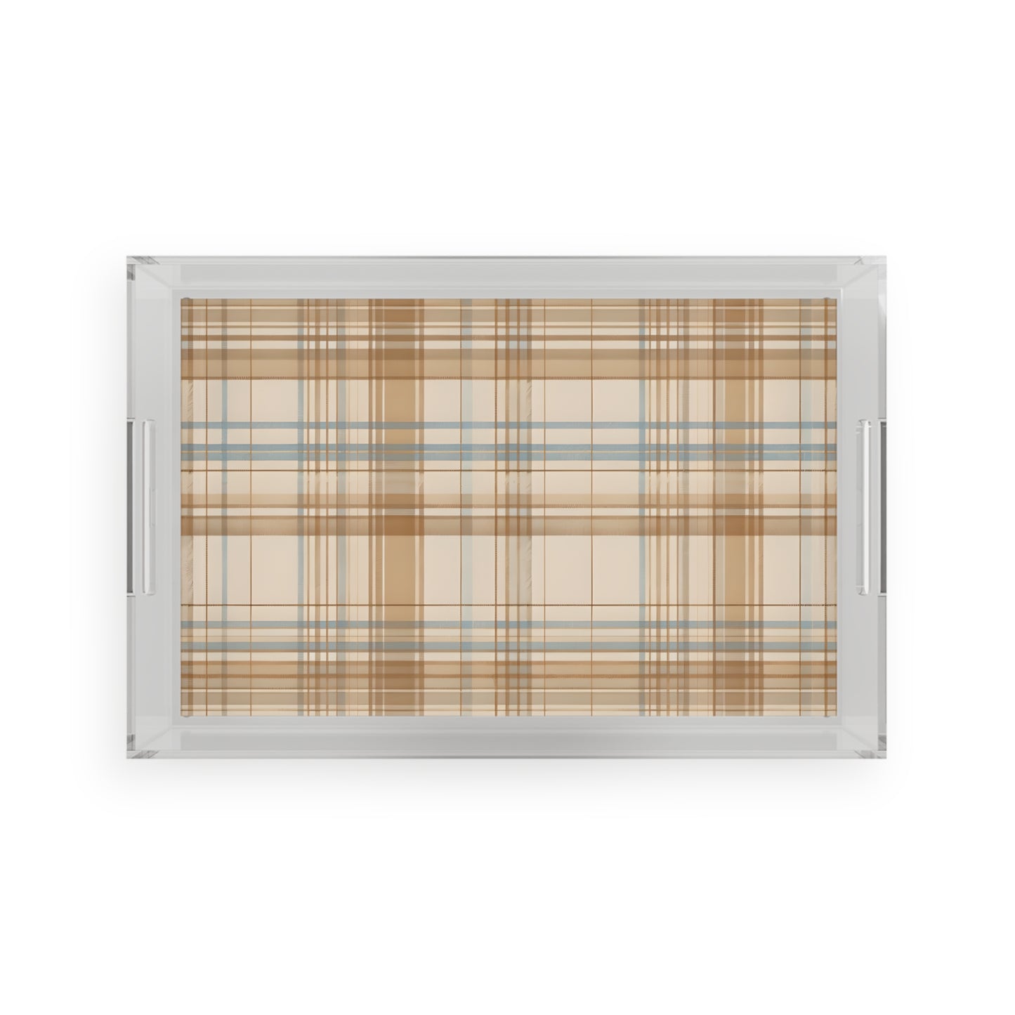 Serving tray - Elegant Beige Tartan Seamless Tile
