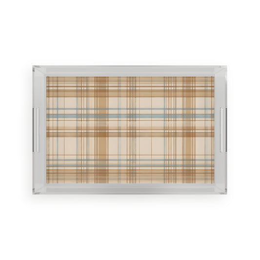 Serving tray - Elegant Beige Tartan Seamless Tile
