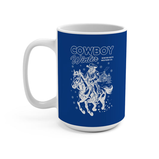 15 oz coffee mug - cowboy's Winter authentic