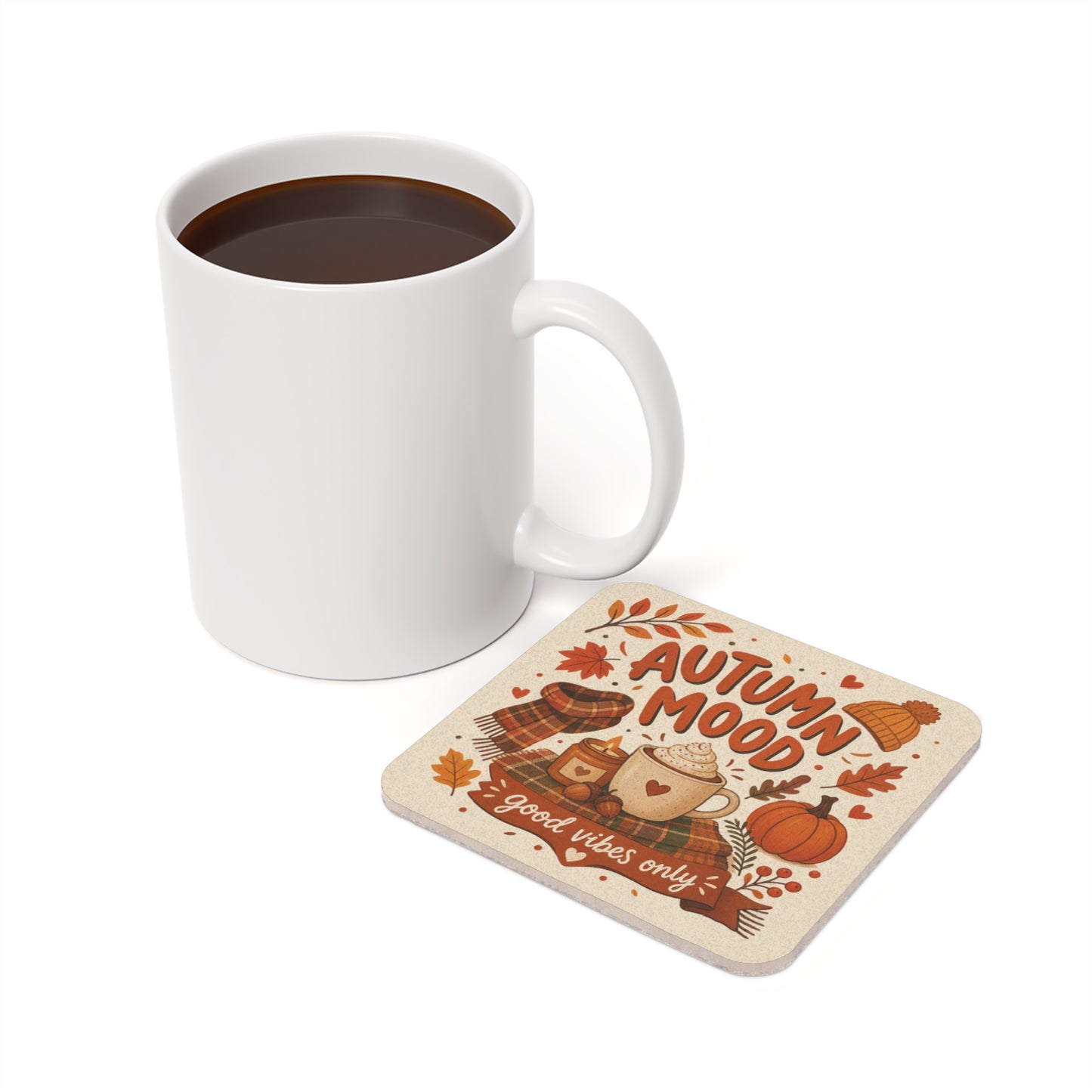 Cute Autumn Aesthetic coaster Design for Fall Lovers and Cozy Season