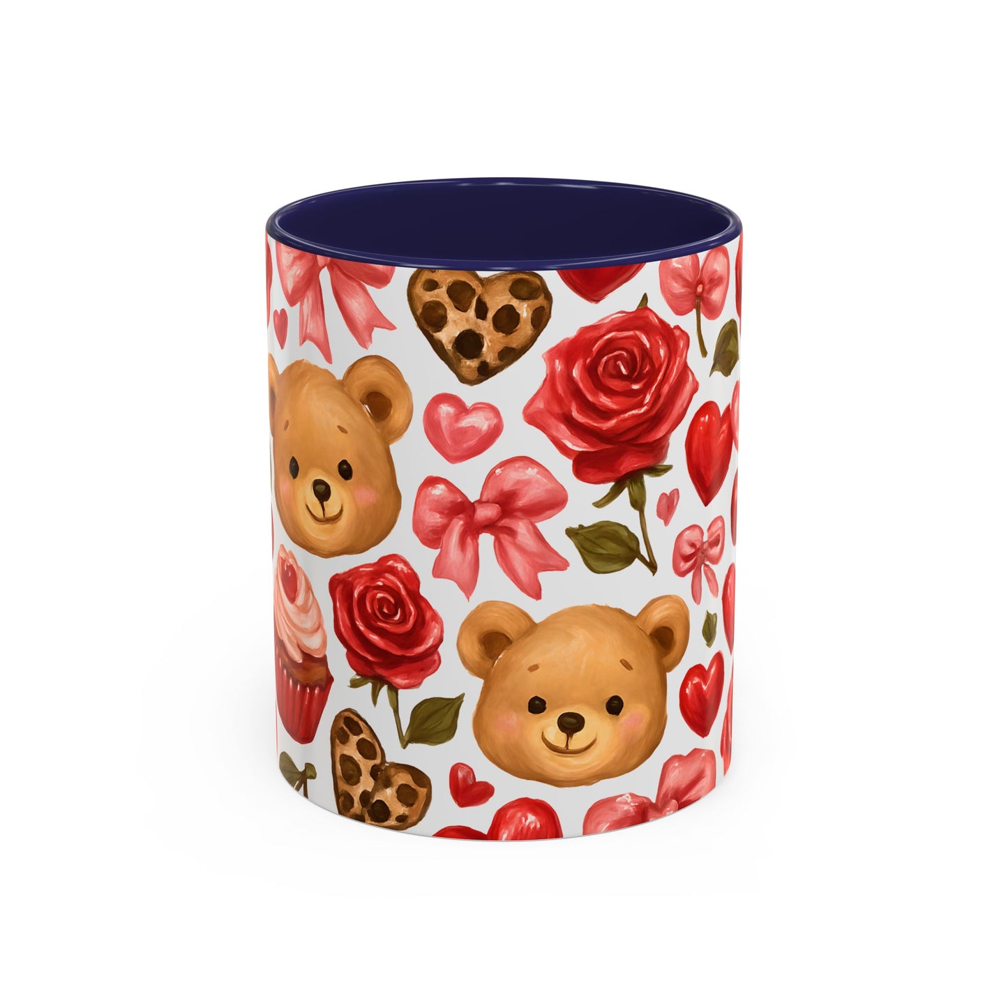 Inside colour mug - teddy bear pattern