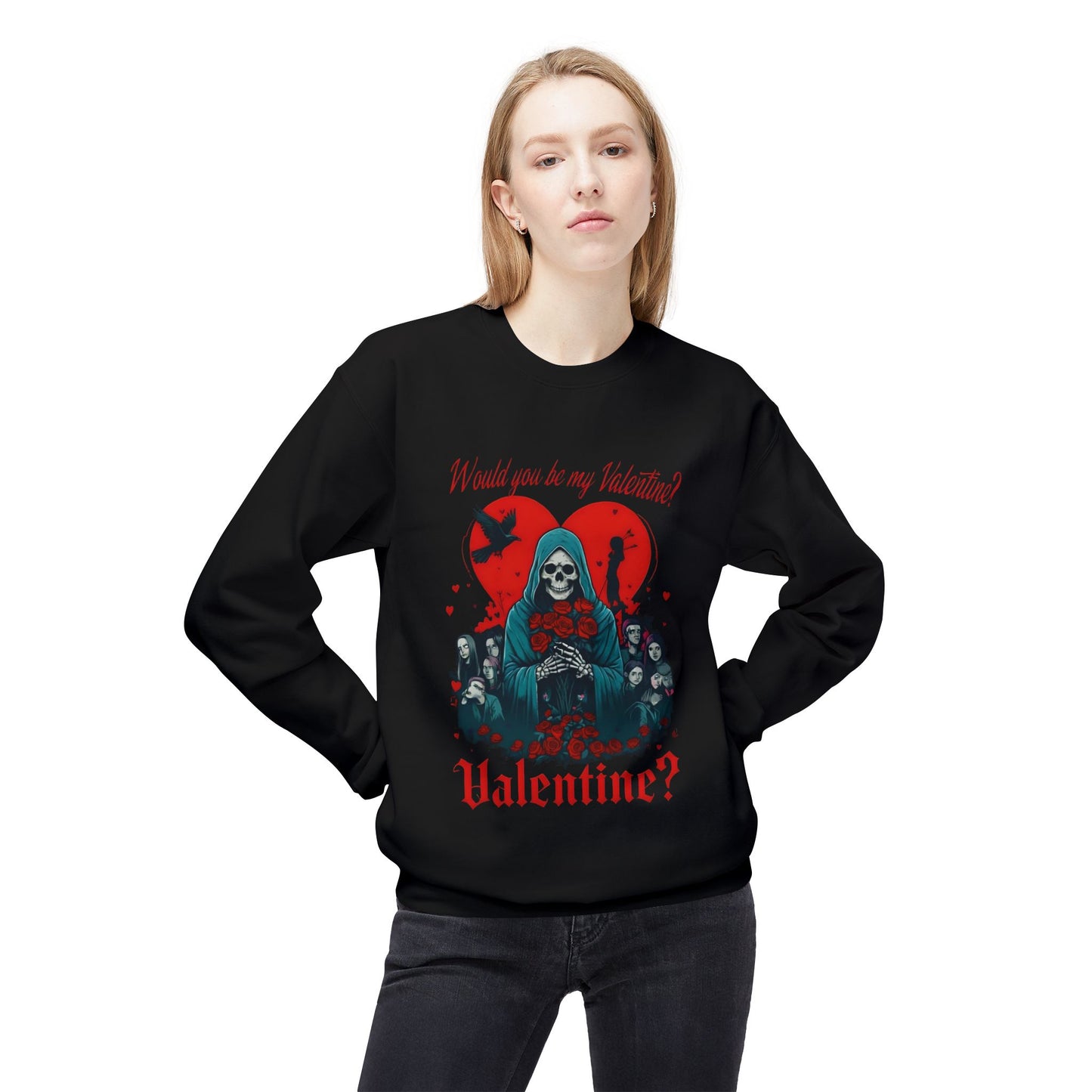 Crewneck sweatshirt - horror skull valentine