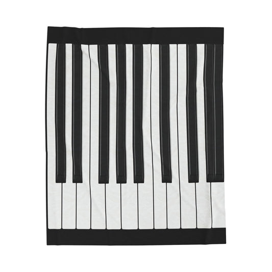 Authentic Miniature Piano Keyboard Pattern throw blanket- High-Contrast Minimalist Design for Pianists and Musicians .