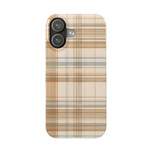 Iphone Slim Case — Elegant Beige Tartan Seamless Tile
