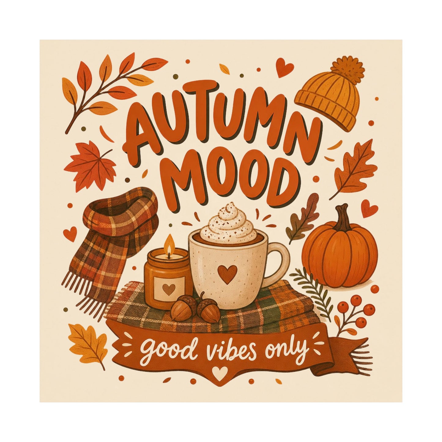 Cute Autumn Aesthetic poster Design for Fall Lovers and Cozy Season