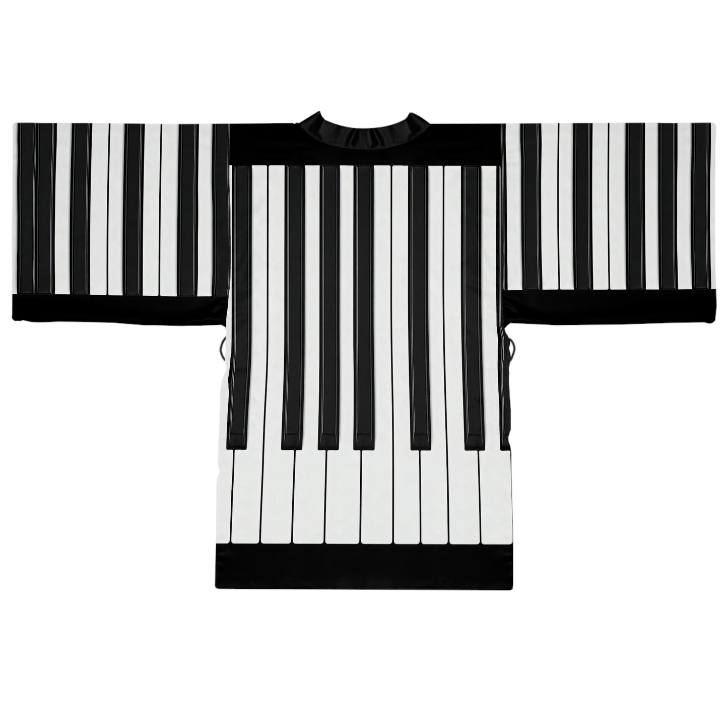 Authentic Miniature Piano Keyboard Pattern kimono - High-Contrast Minimalist Design for Pianists and Musicians .
