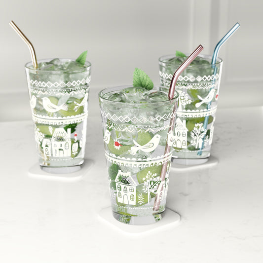 Drinking glass - the folk art garden pattern