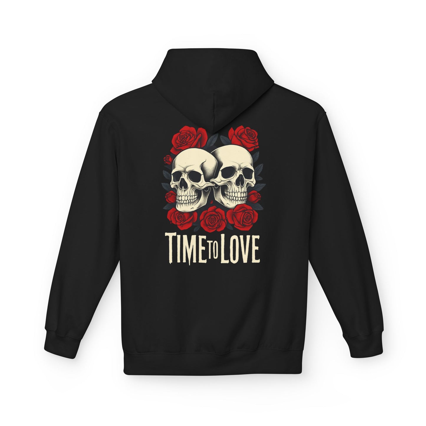 Hoodie - gothic skull love couples