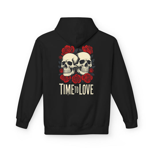 Hoodie - gothic skull love couples