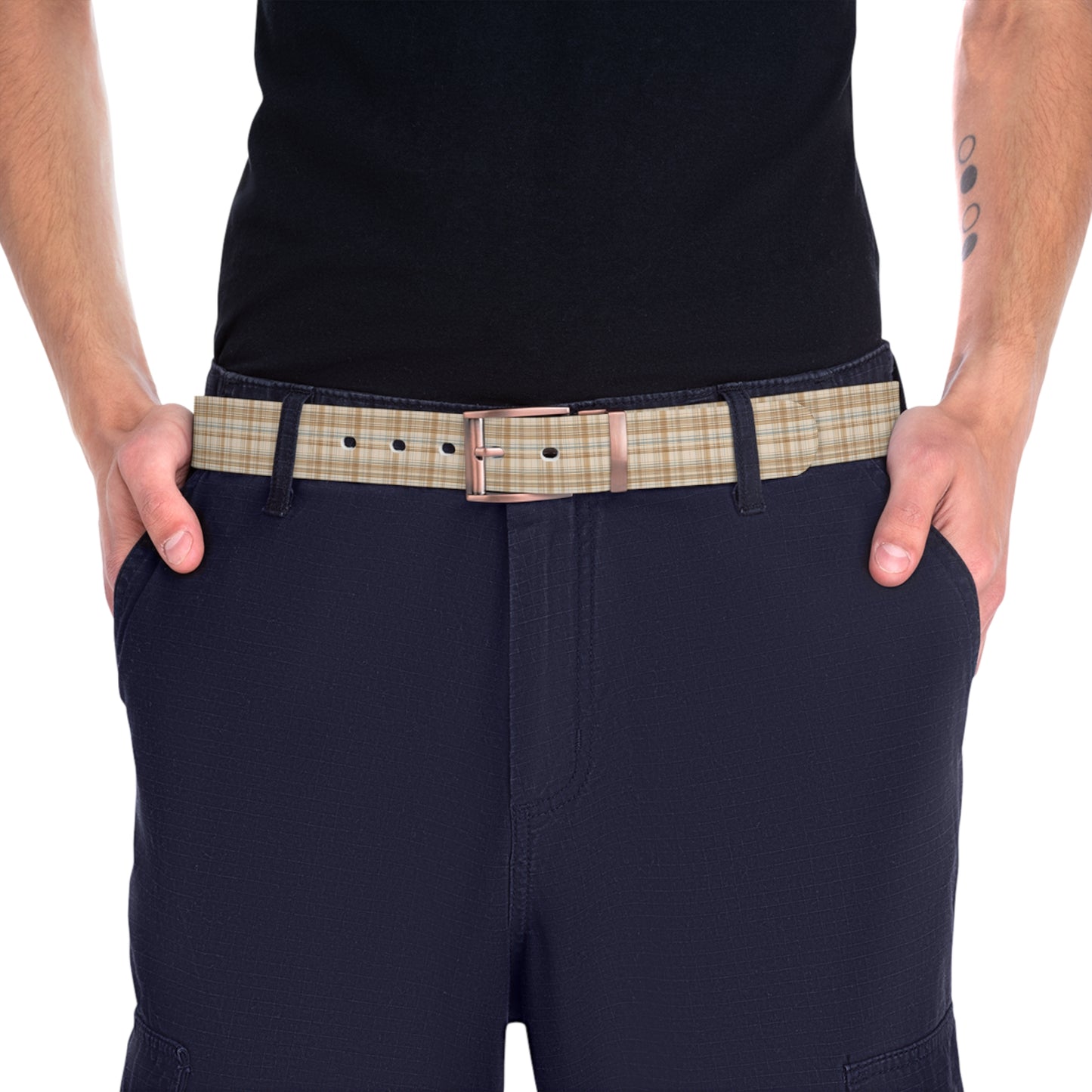 Belt - Elegant Beige Tartan Seamless Tile
