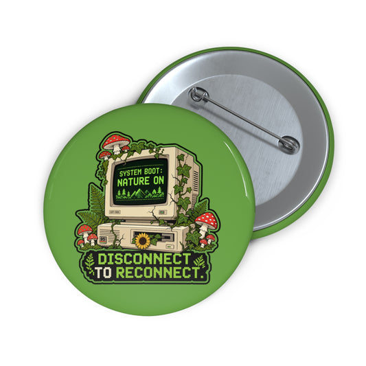 System Boot Nature On: Vintage Cottagecore Tech Graphic Art pin