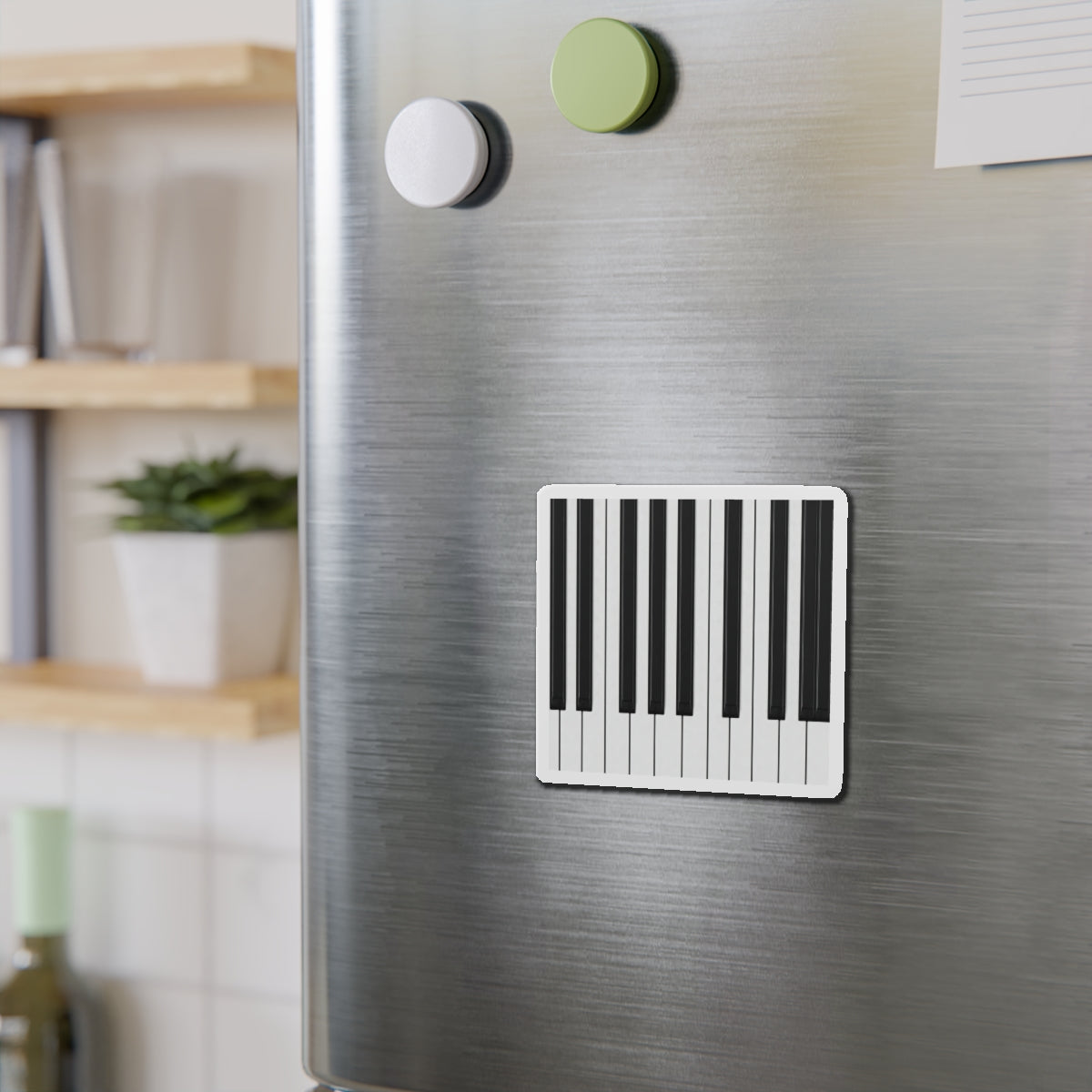 Authentic Miniature Piano Keyboard Pattern die cut magnet - High-Contrast Minimalist Design for Pianists and Musicians .