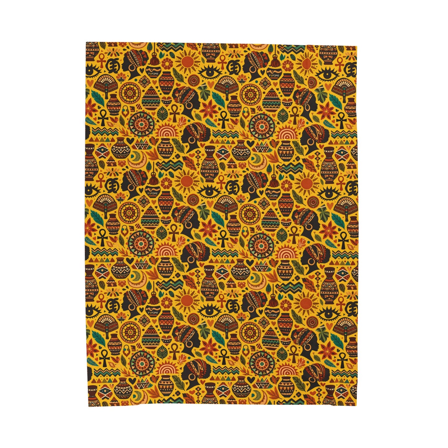Throw blanket - Boho Afrocentric Tribal Illustration Pattern
