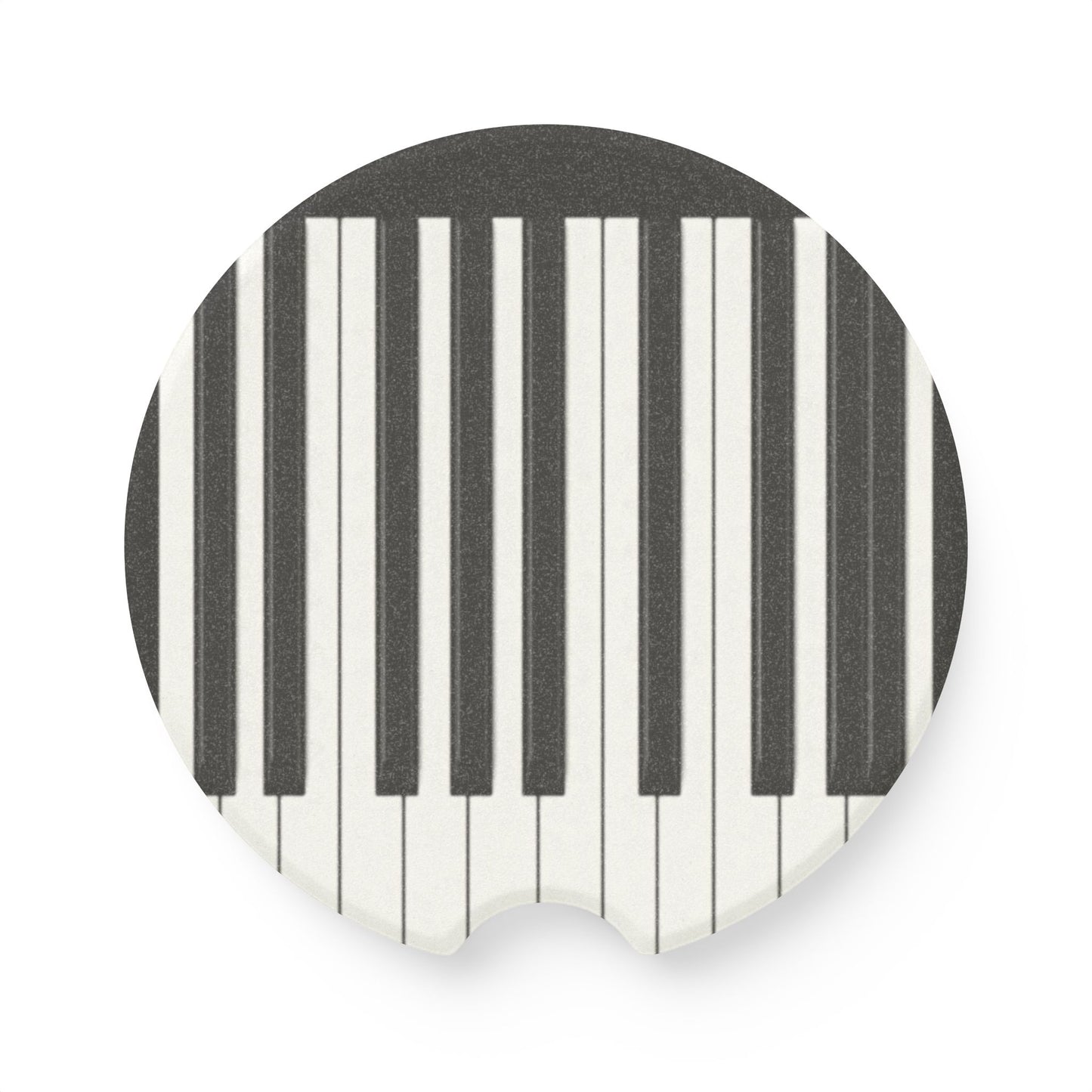 Authentic Miniature Piano Keyboard Pattern car soapstone coaster- High-Contrast Minimalist Design for Pianists and Musicians .