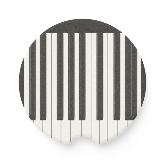 Authentic Miniature Piano Keyboard Pattern car soapstone coaster- High-Contrast Minimalist Design for Pianists and Musicians .