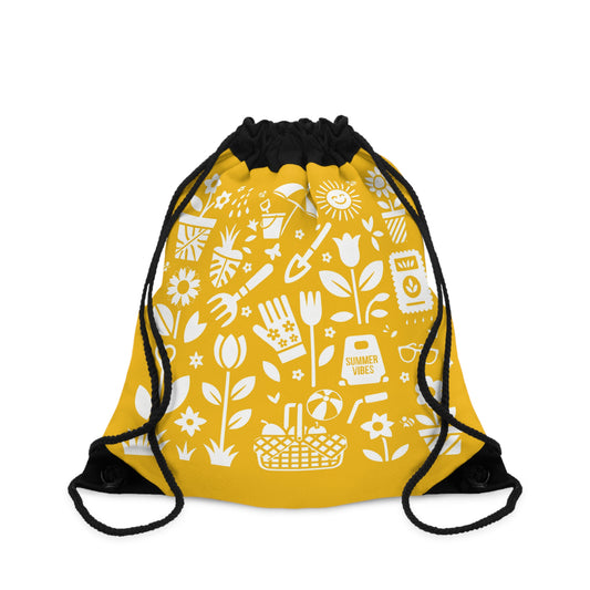 Drawstring bag - Summer Garden Silhouette Icon Art