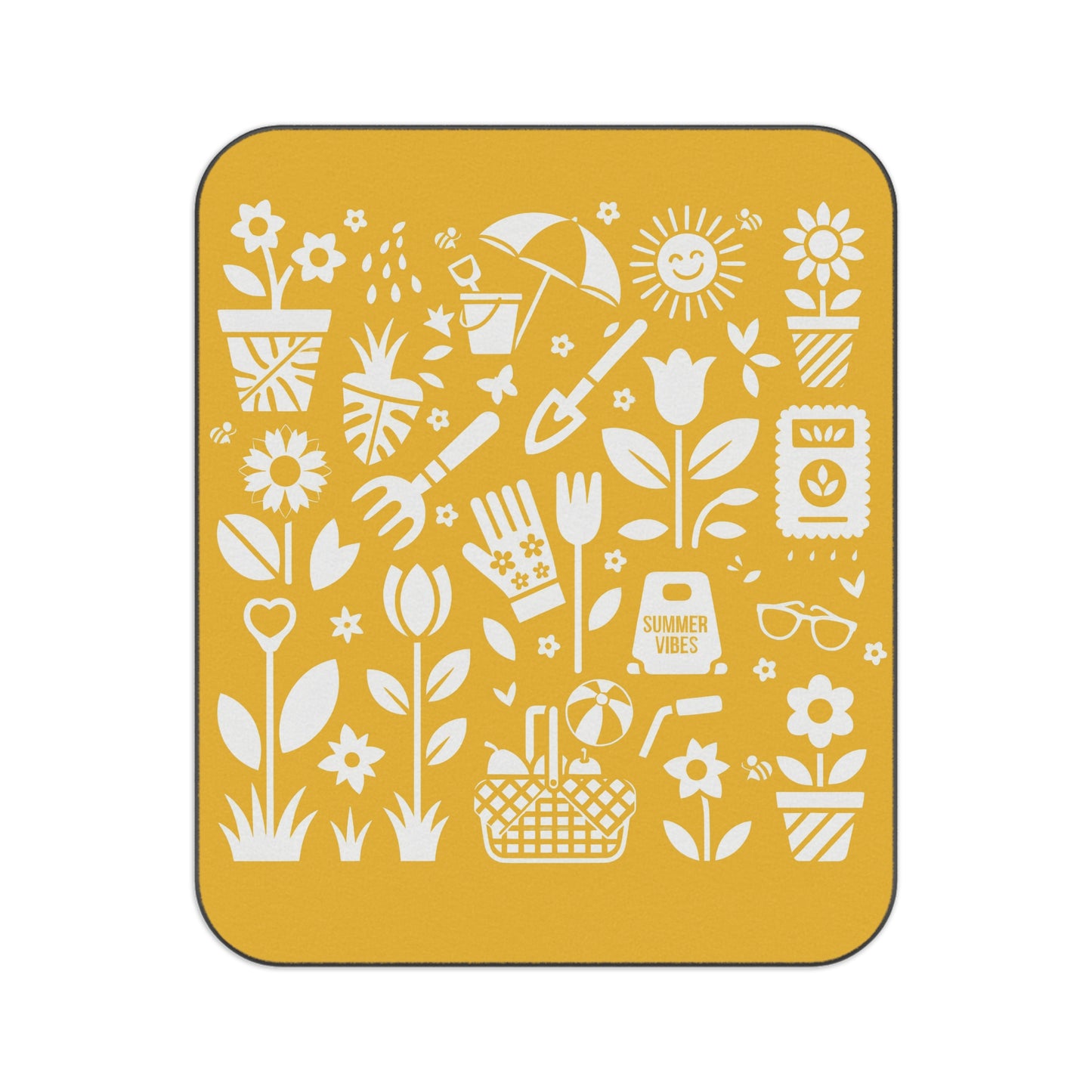 Picnic blanket - Summer Garden Silhouette Icon Art