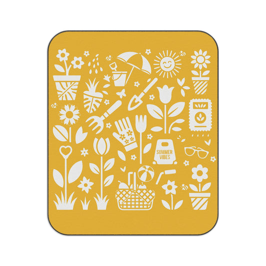 Picnic blanket - Summer Garden Silhouette Icon Art