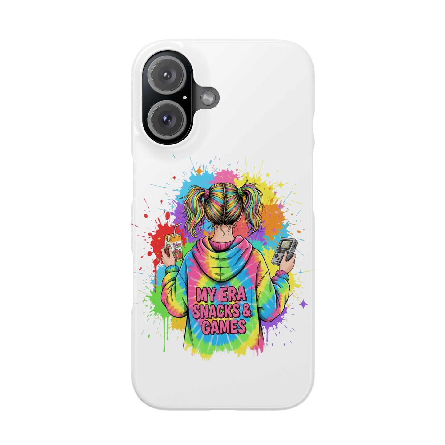 Iphone 16 slim case - Retro Gamer Girl Aesthetic Art