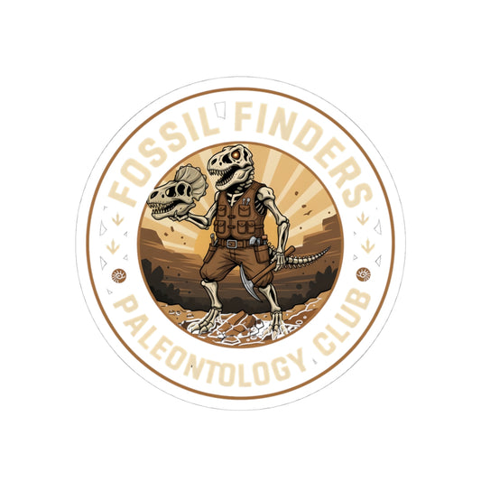 Kiss cut sticker - Vintage Fossil Finders Dinosaur Badge