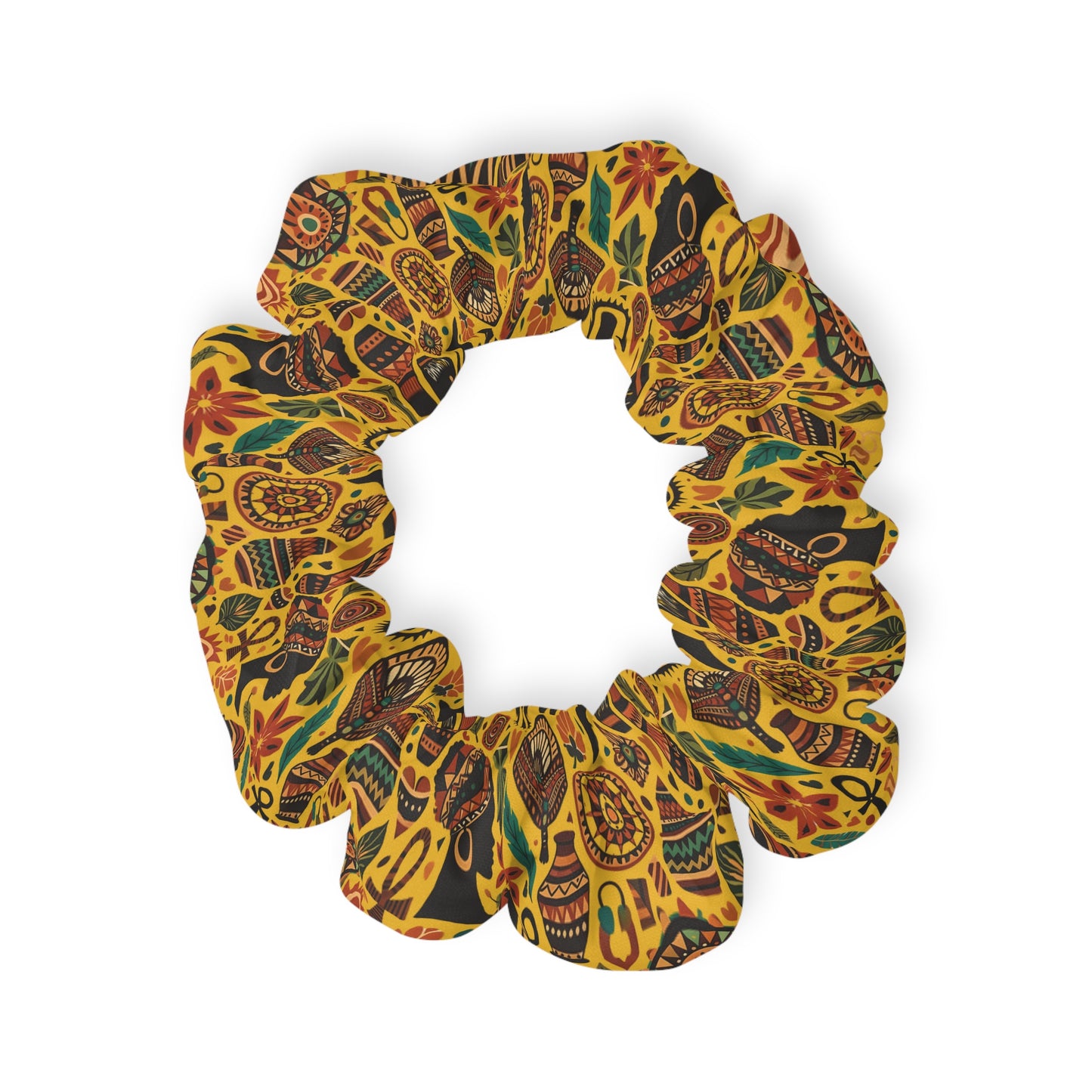 Scrunchie — Boho Afrocentric Tribal Illustration Pattern