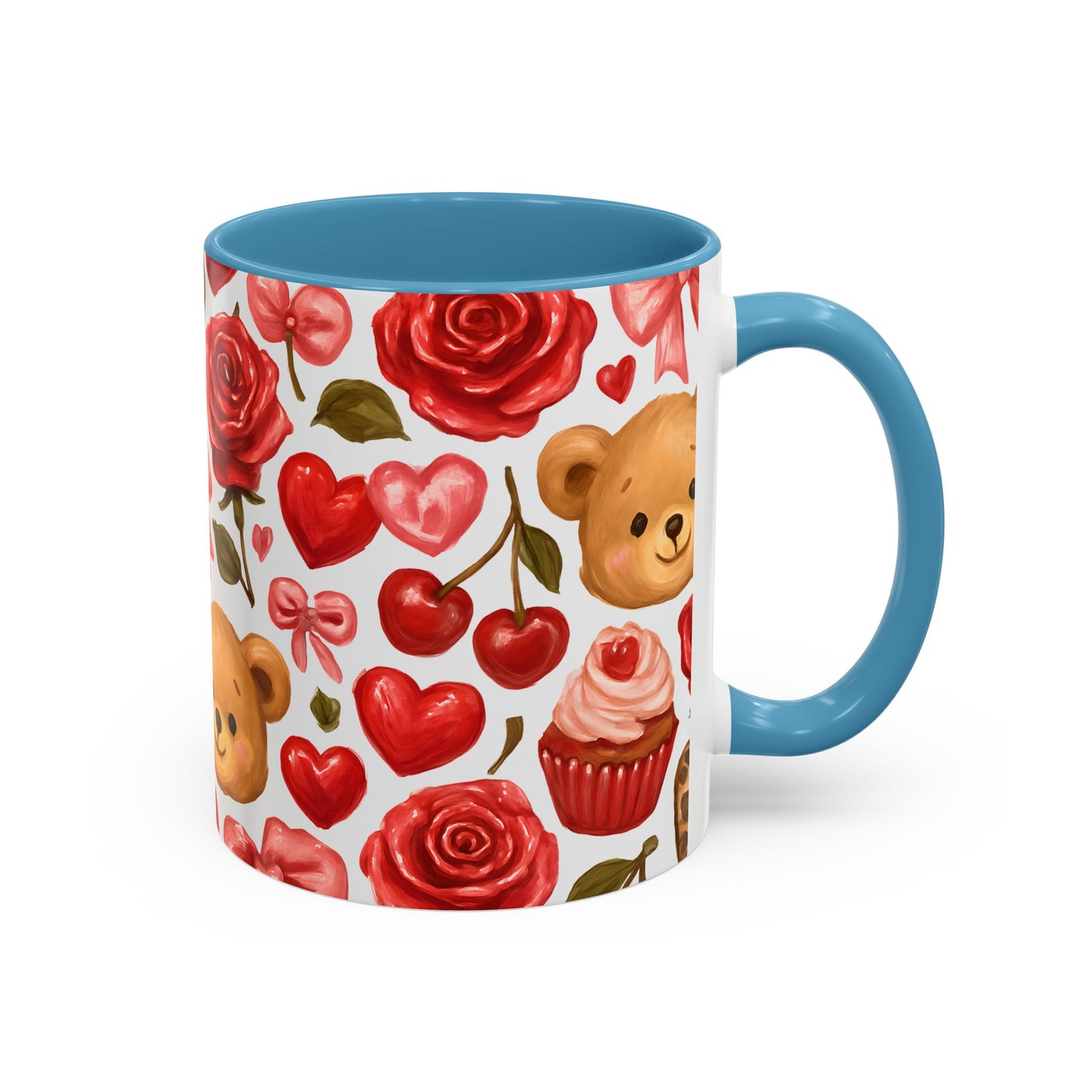 Inside colour mug - teddy bear pattern
