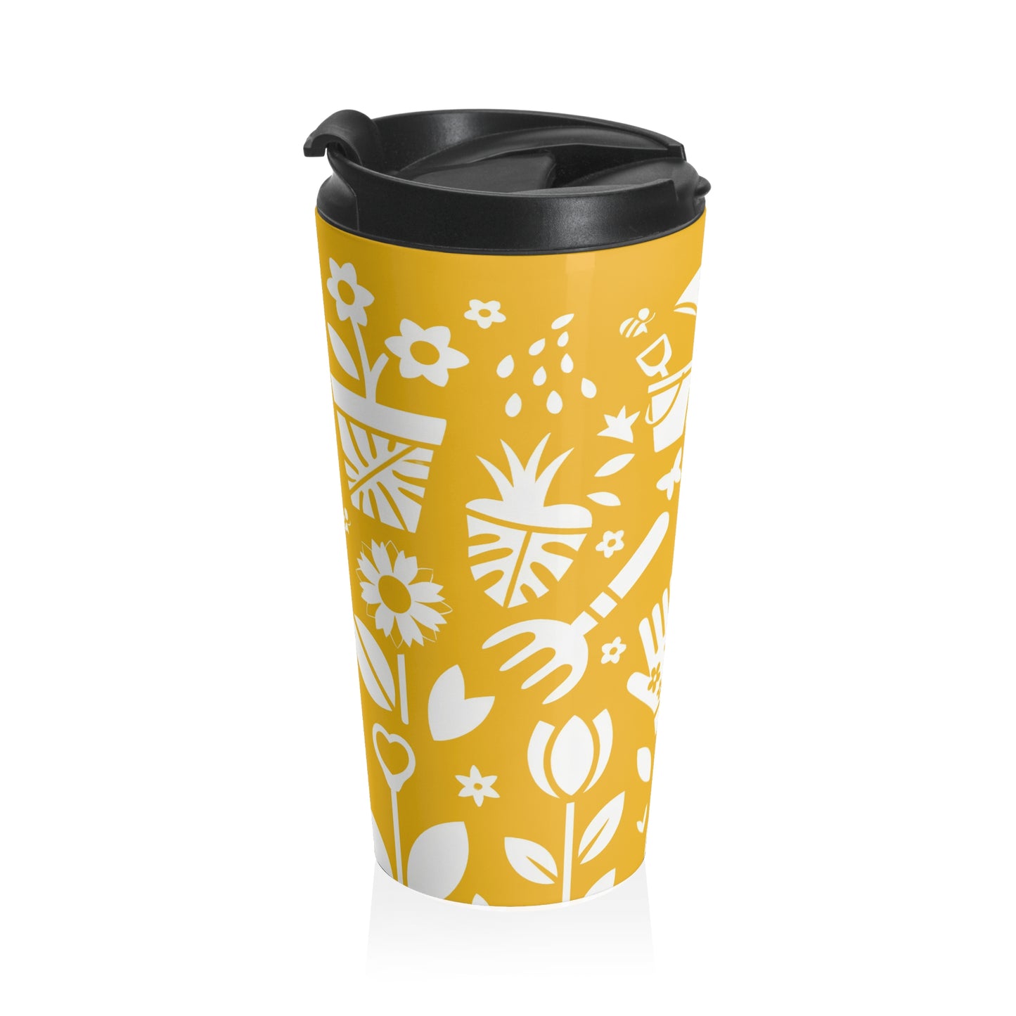 Travel mug - Summer Garden Silhouette Icon Art