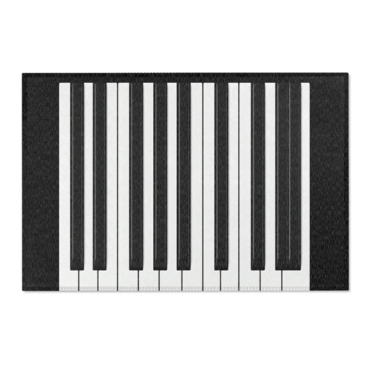 Authentic Miniature Piano Keyboard Pattern area rug - High-Contrast Minimalist Design for Pianists and Musicians .