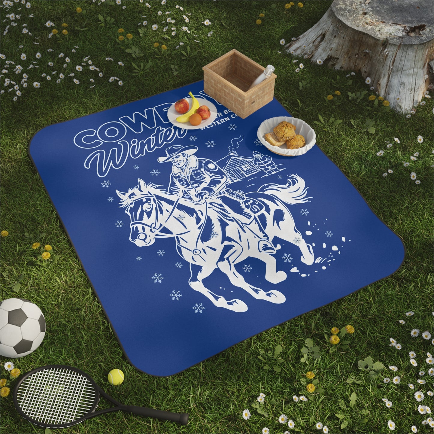 Picnic blanket - cowboy's Winter authentic