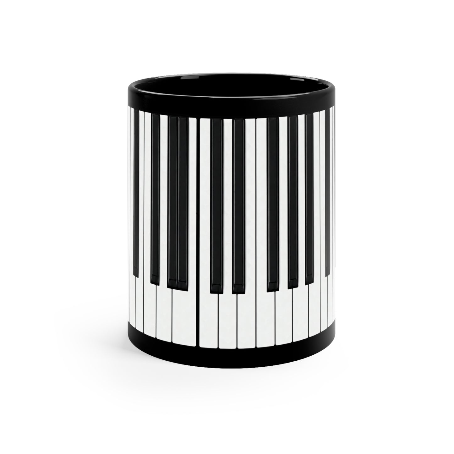 Authentic Miniature Piano Keyboard Pattern coffee mug - High-Contrast Minimalist Design for Pianists and Musicians .