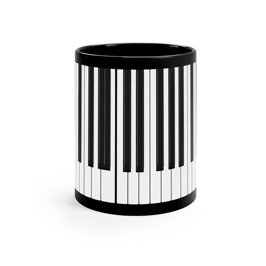 Authentic Miniature Piano Keyboard Pattern coffee mug - High-Contrast Minimalist Design for Pianists and Musicians .