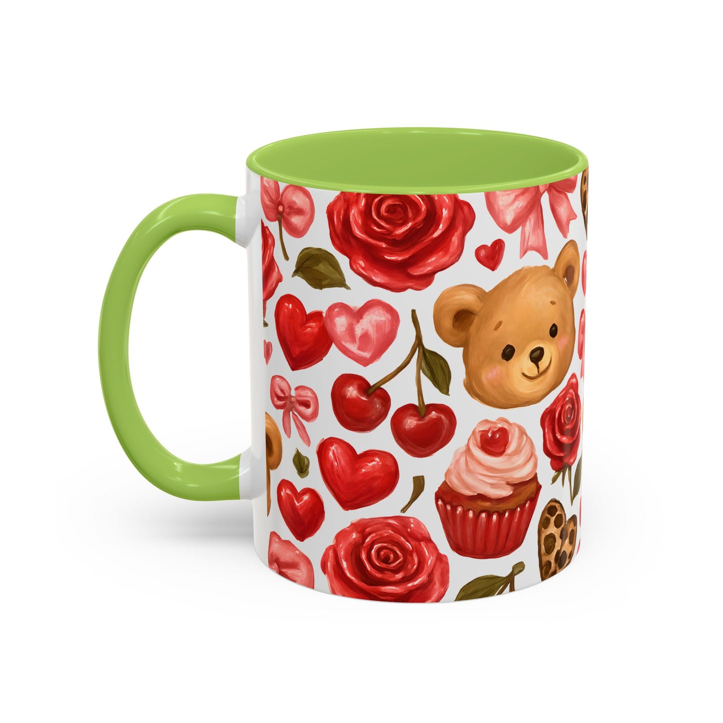 Inside colour mug - teddy bear pattern