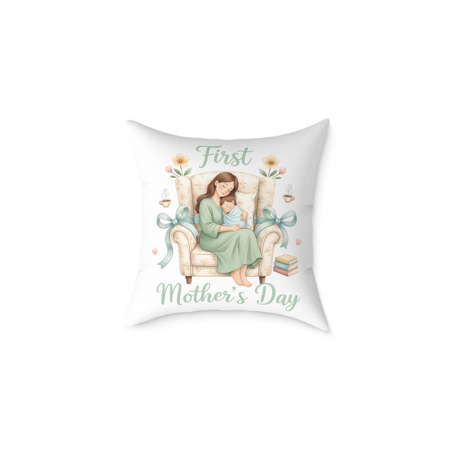 Throw pillow - First Mother's Day Aesthetic Illustration