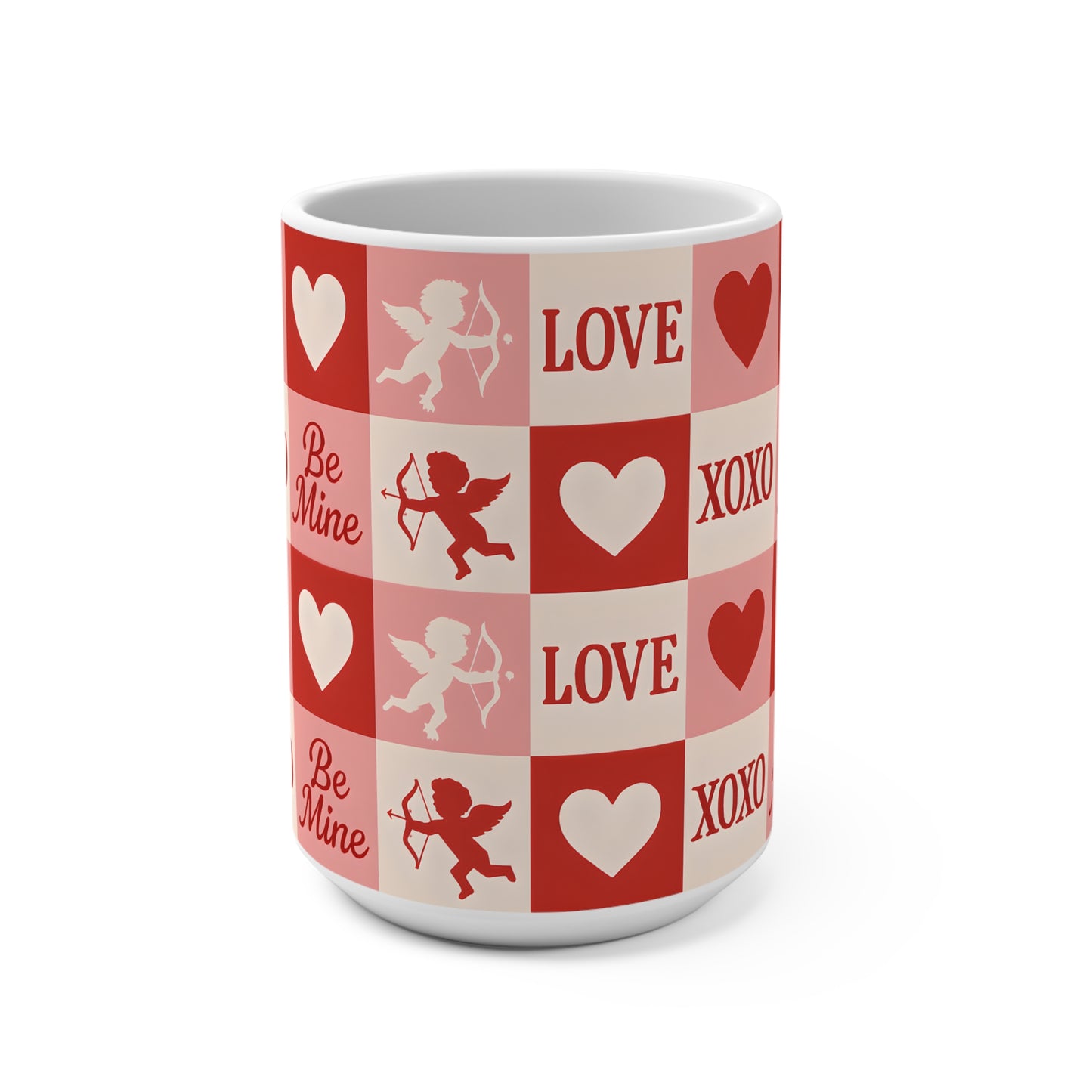 15 oz mug - cupid's love pattern