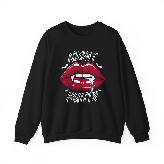 Sweatshirt - Vampire Lips Night Hunts Graphic