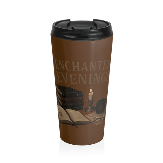 the Best travel mug Gift for a Dark Academia Book Lover-Enchanted Evenings Edition