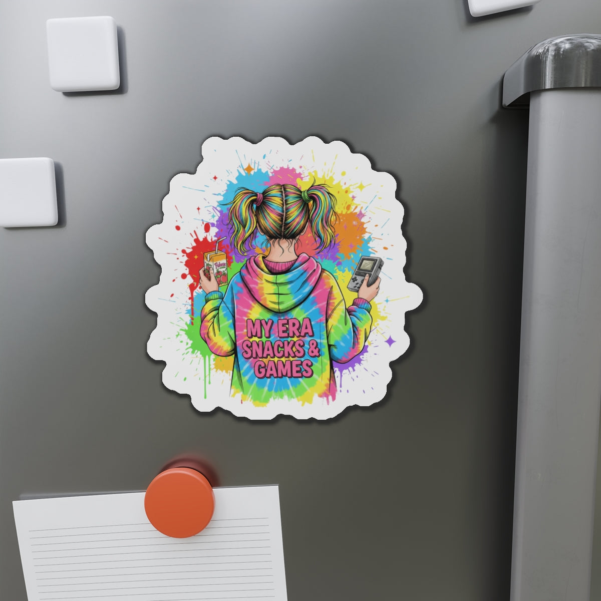 Die cut magnet - Retro Gamer Girl Aesthetic Art