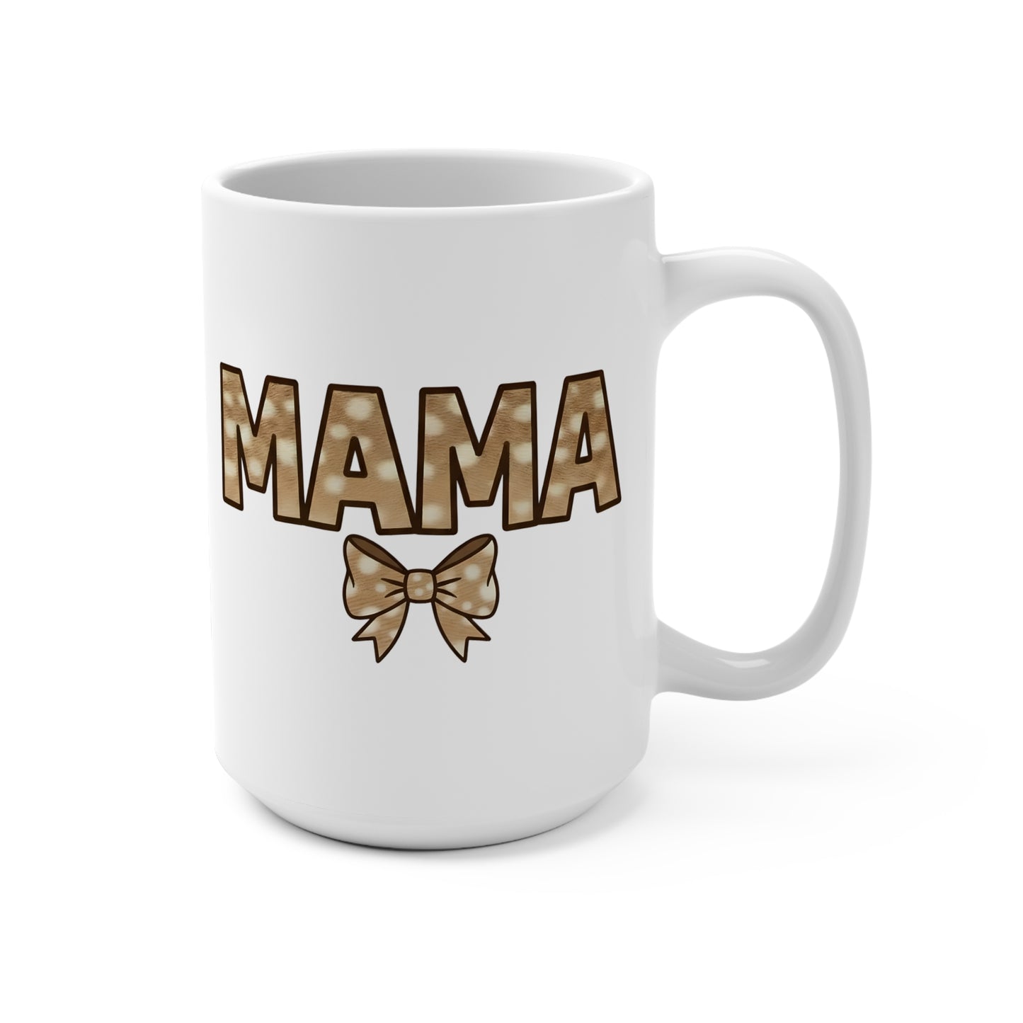 15 oz mug - Mama Deer Skin Coquette Bow
