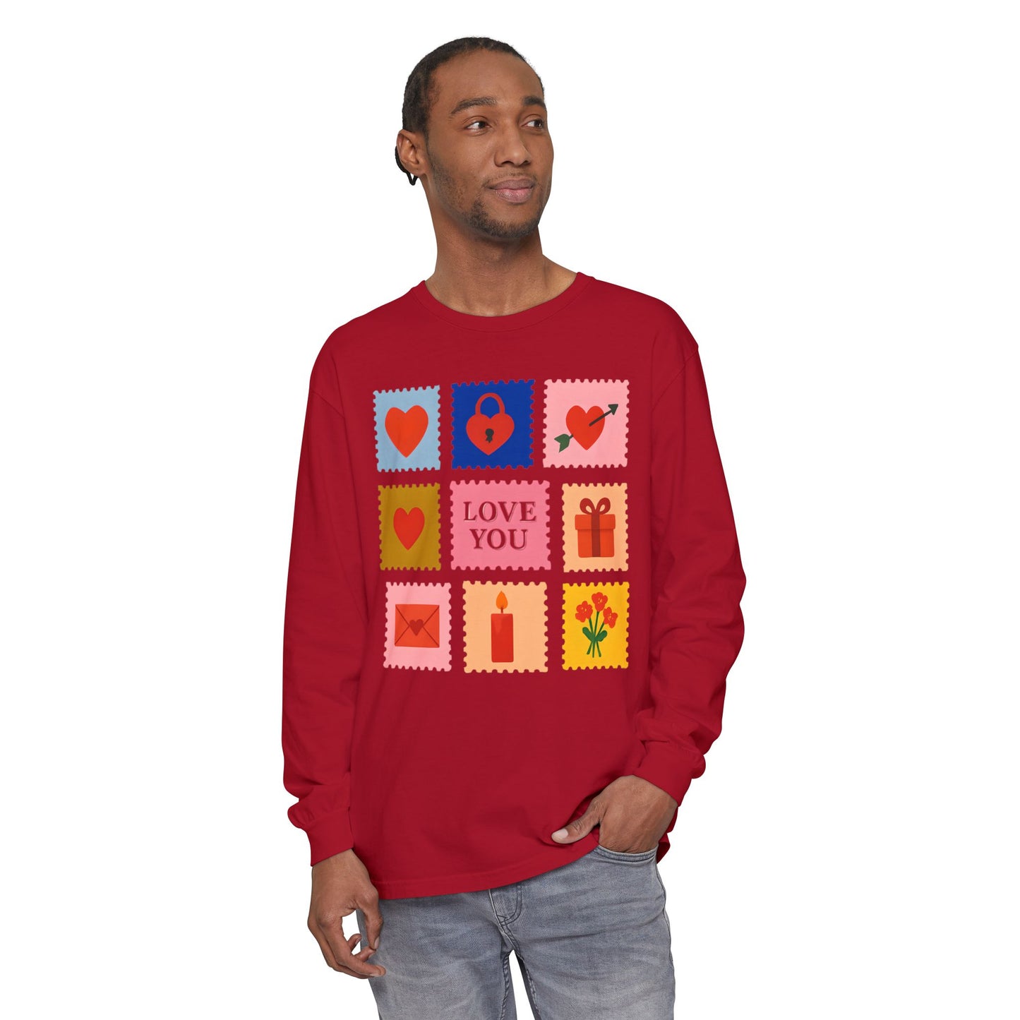 Long sleeves t-shirt - vintage Love stamps