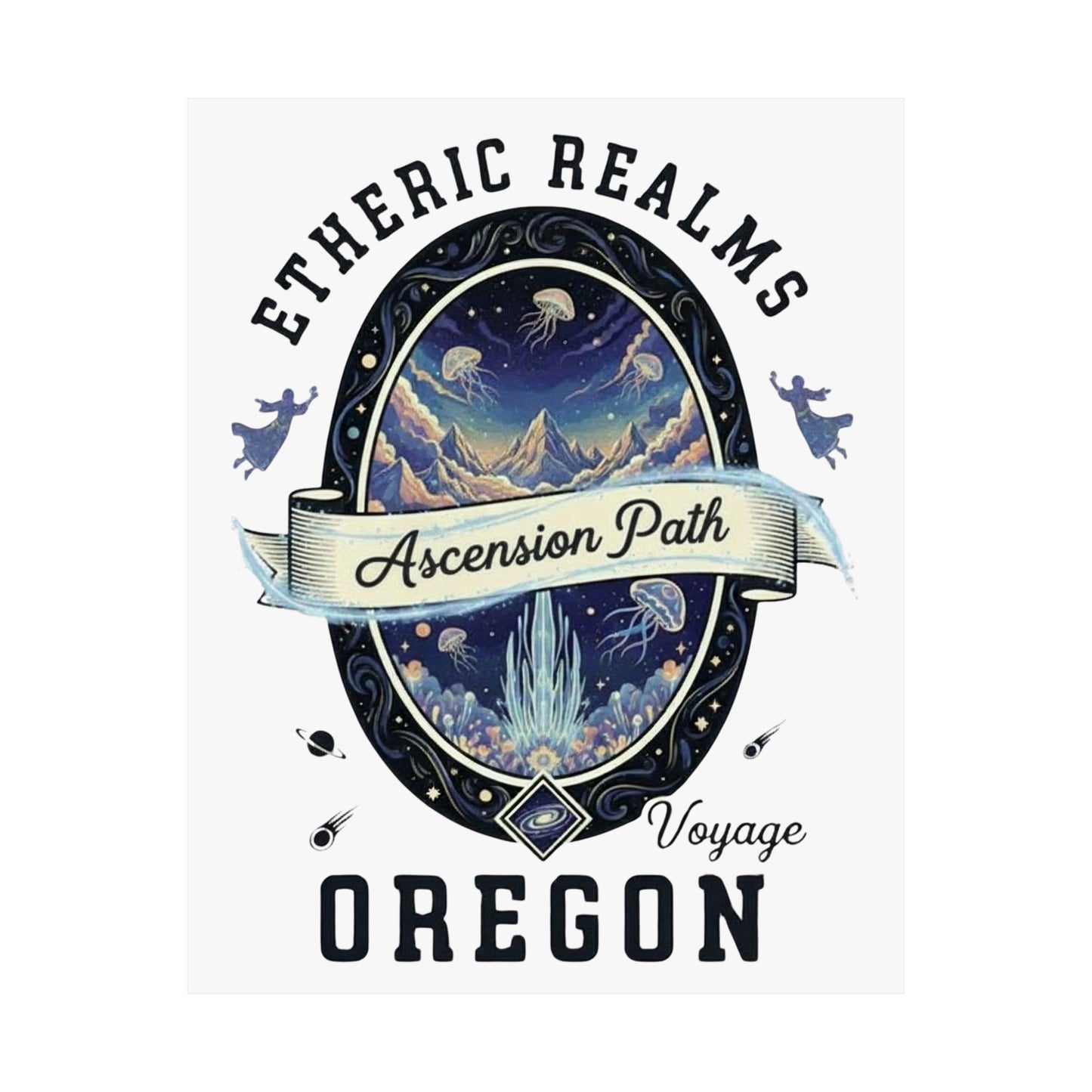 Poster — Celestial Oregon Vintage Travel Badge
