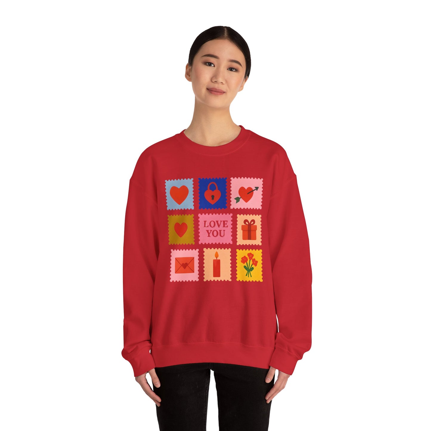 Sweatshirt - vintage Love stamps