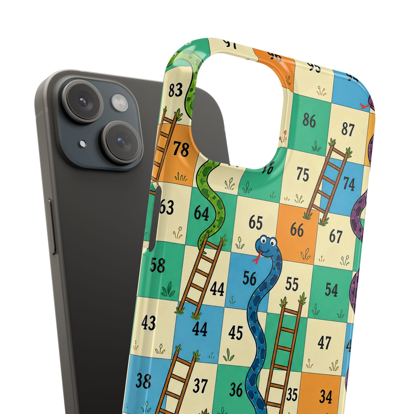 Printable Snakes and Ladders Board Game | Vibrant Cartoon Board Game iphone slim case Design