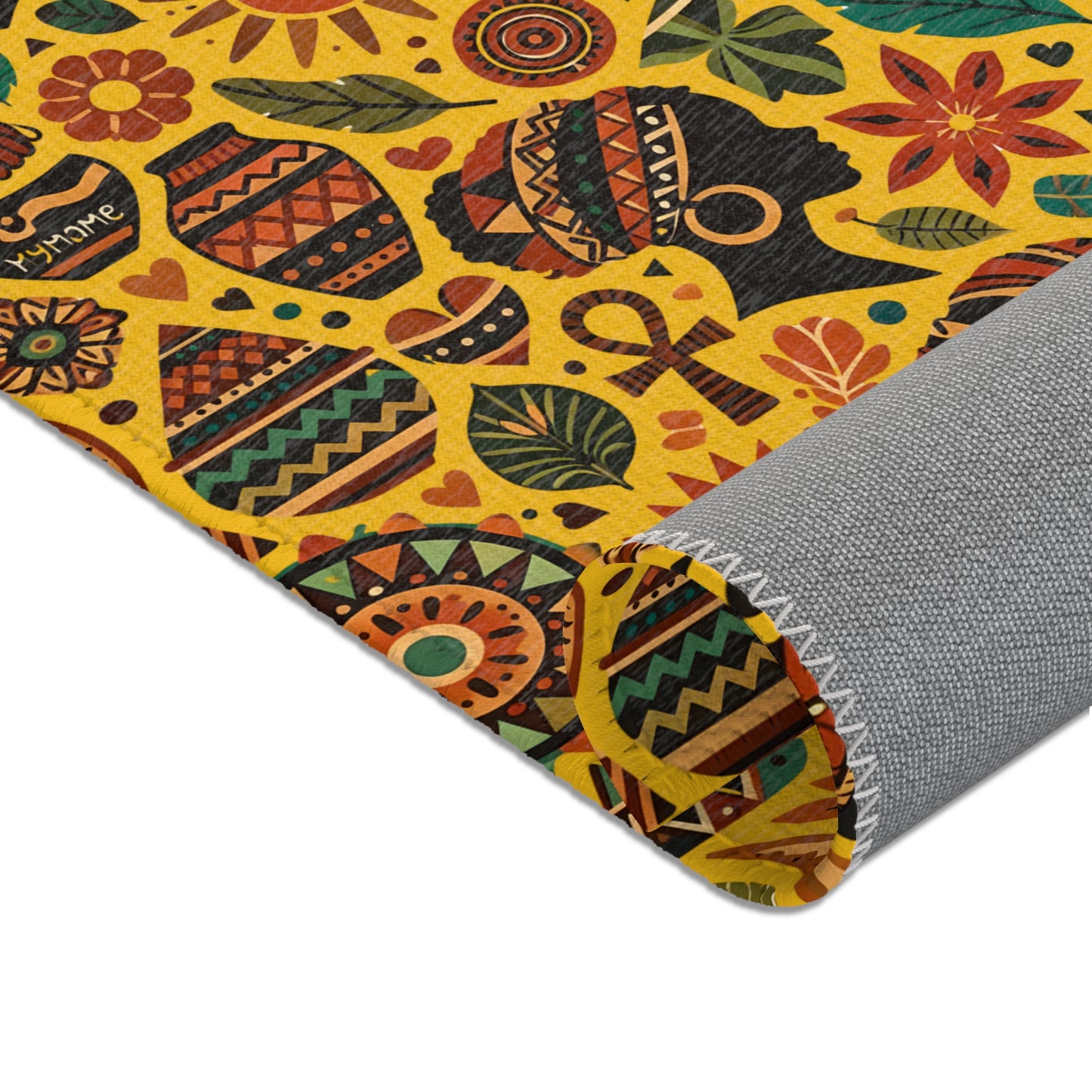 Area rug - Boho Afrocentric Tribal Illustration Pattern
