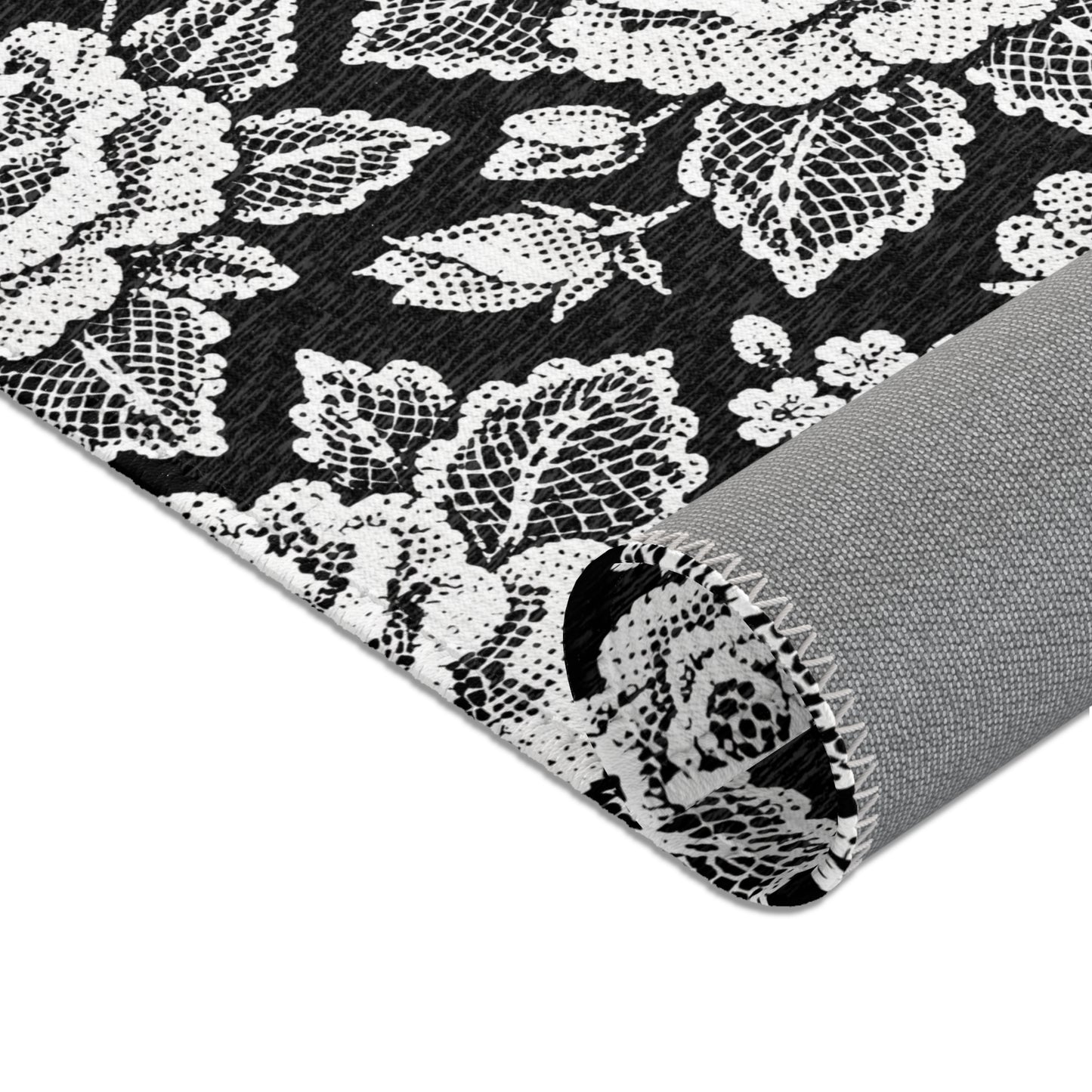 Area rug - White Rose Lace Floral Pattern