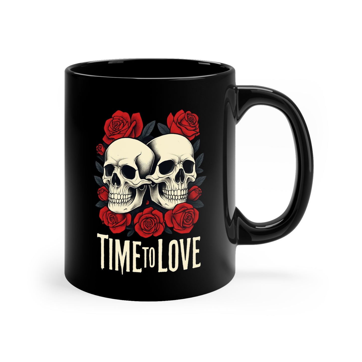 Coffee mug 11 oz - gothic skull love couples