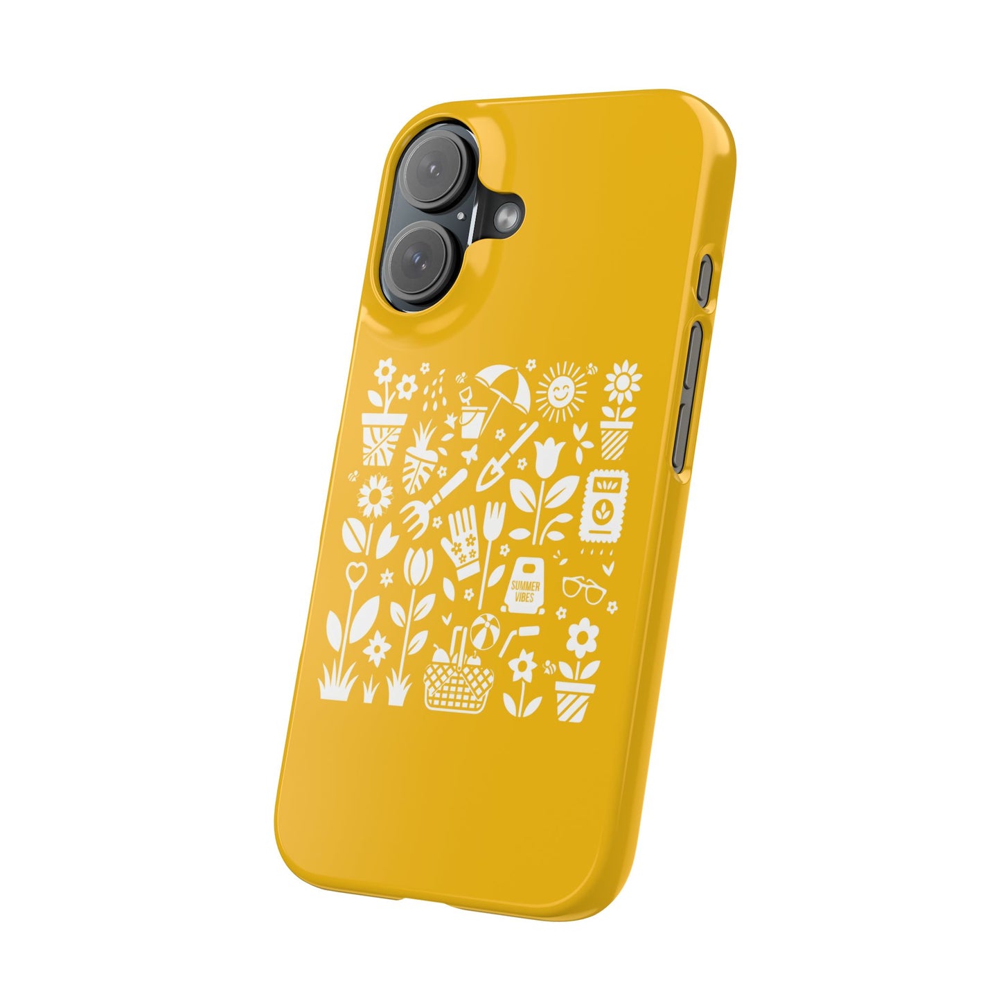 Slim iphone 16 case- Summer Garden Silhouette Icon Art