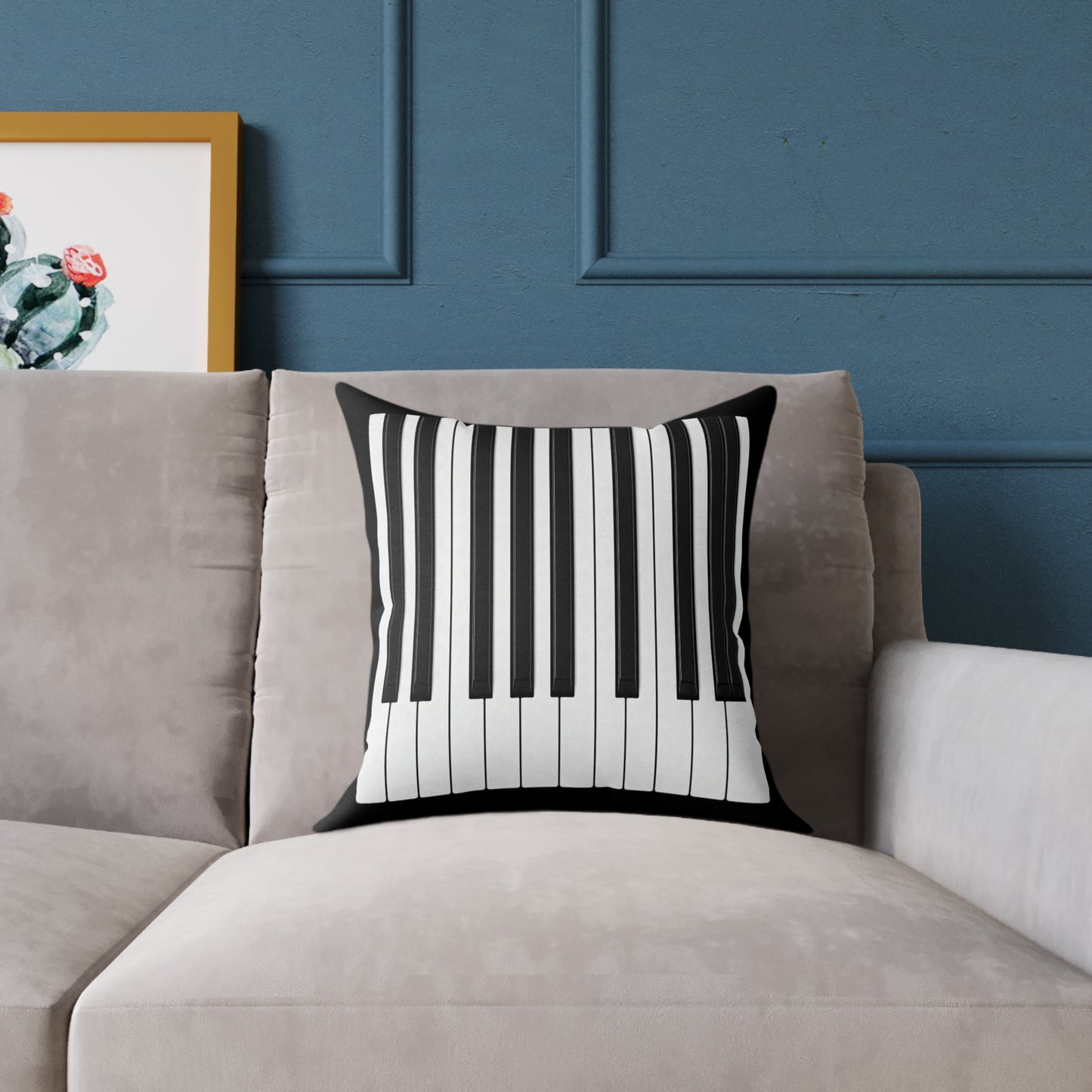 Authentic Miniature Piano Keyboard Pattern throw pillow- High-Contrast Minimalist Design for Pianists and Musicians .