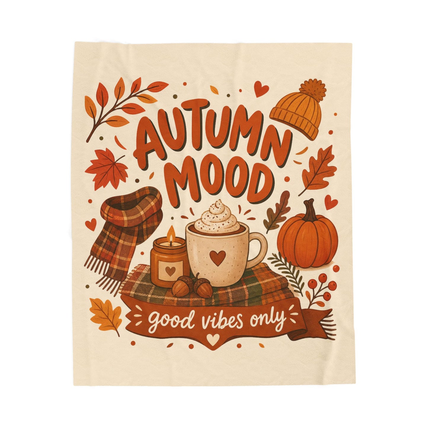 Cute Autumn Aesthetic throw blanket Design for Fall Lovers and Cozy Season