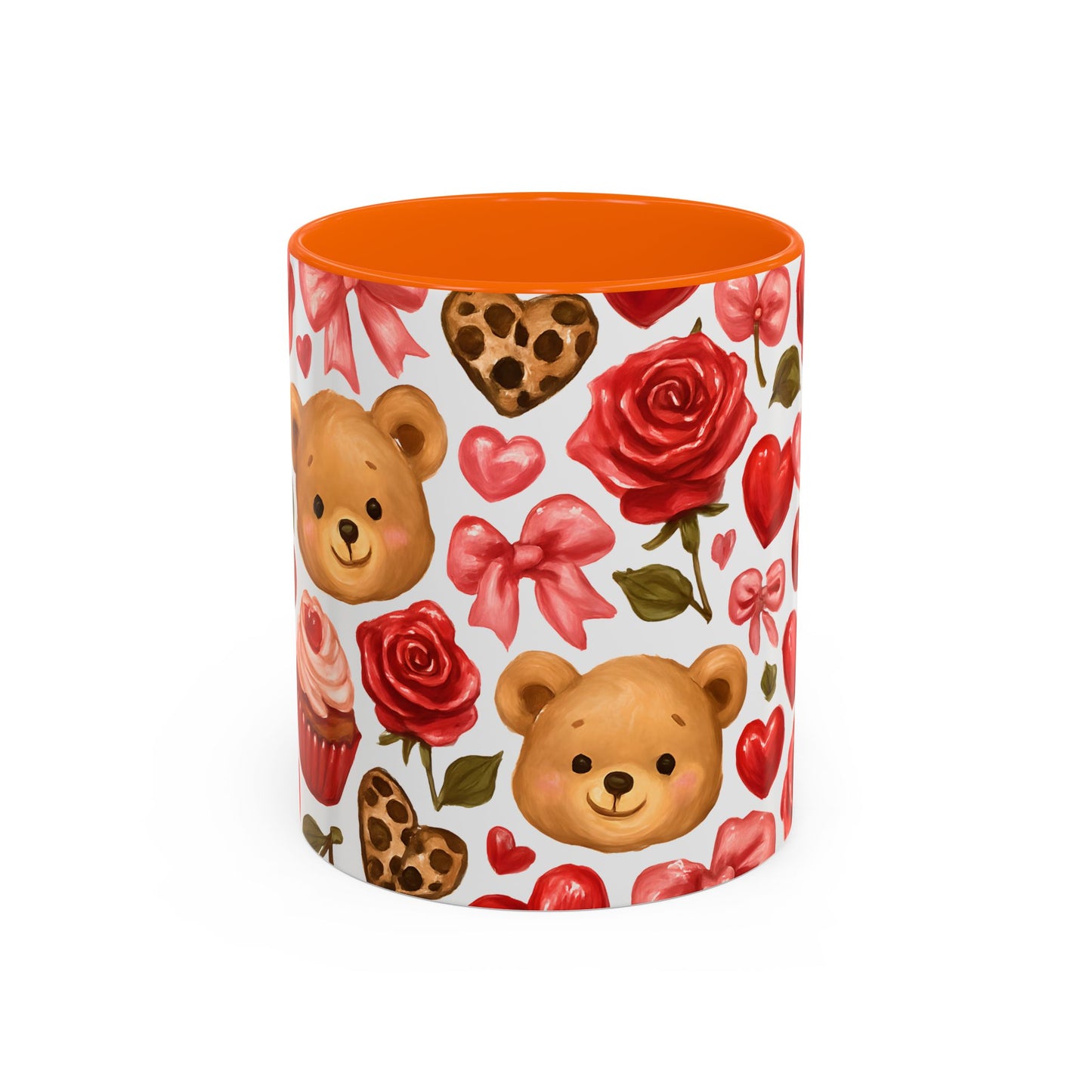 Inside colour mug - teddy bear pattern