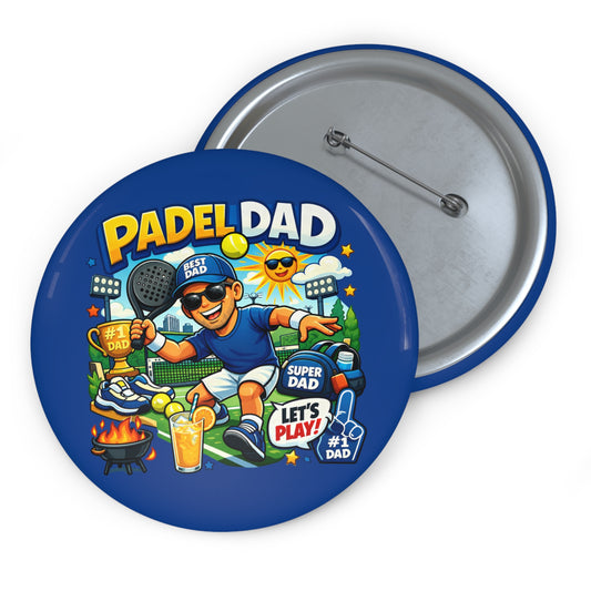 Button - Vibrant Cartoon Padel Dad Illustration